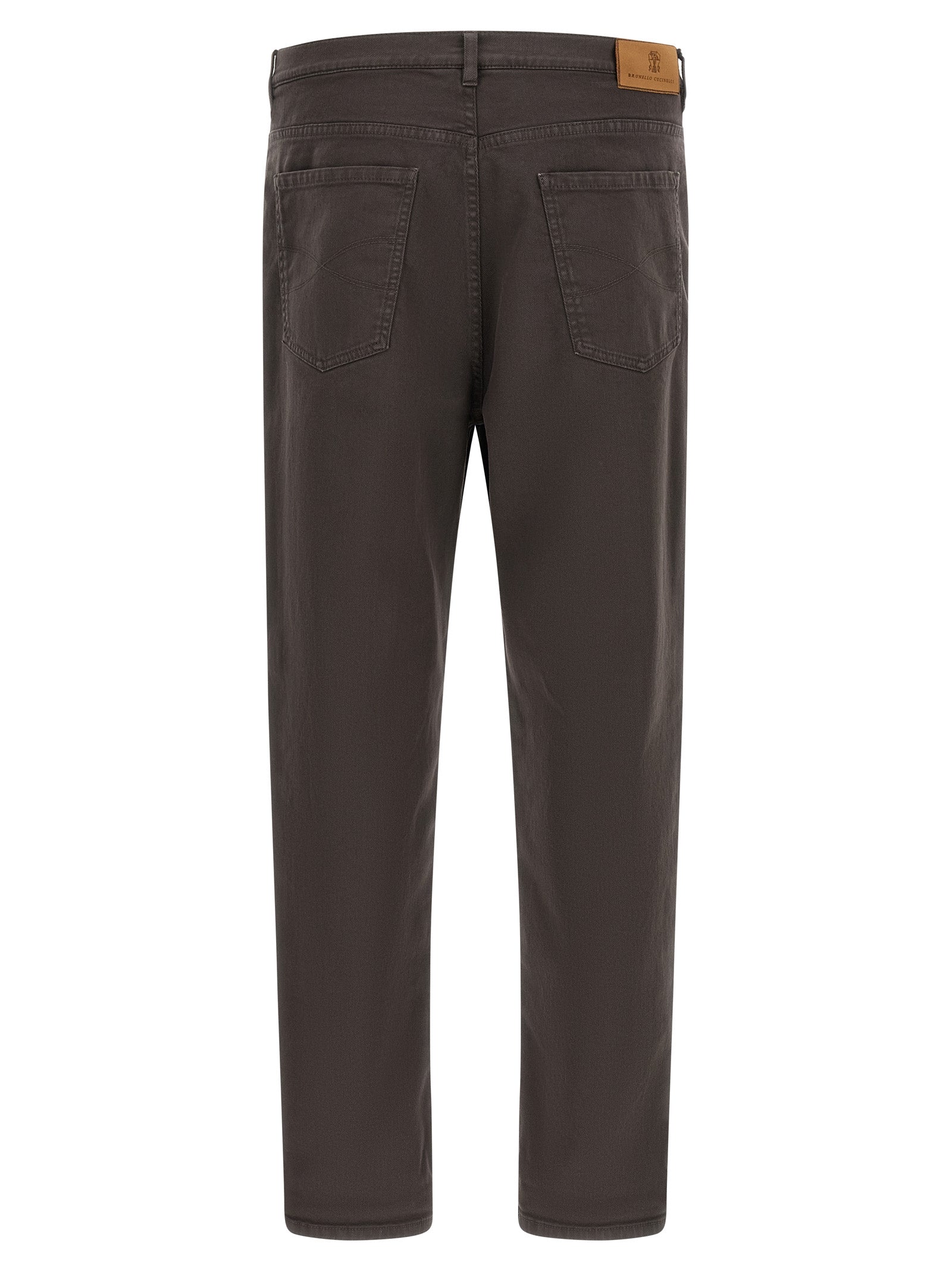 Brunello Cucinelli brown straight-leg cotton jeans
