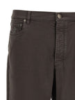 Brunello Cucinelli brown straight-leg cotton jeans