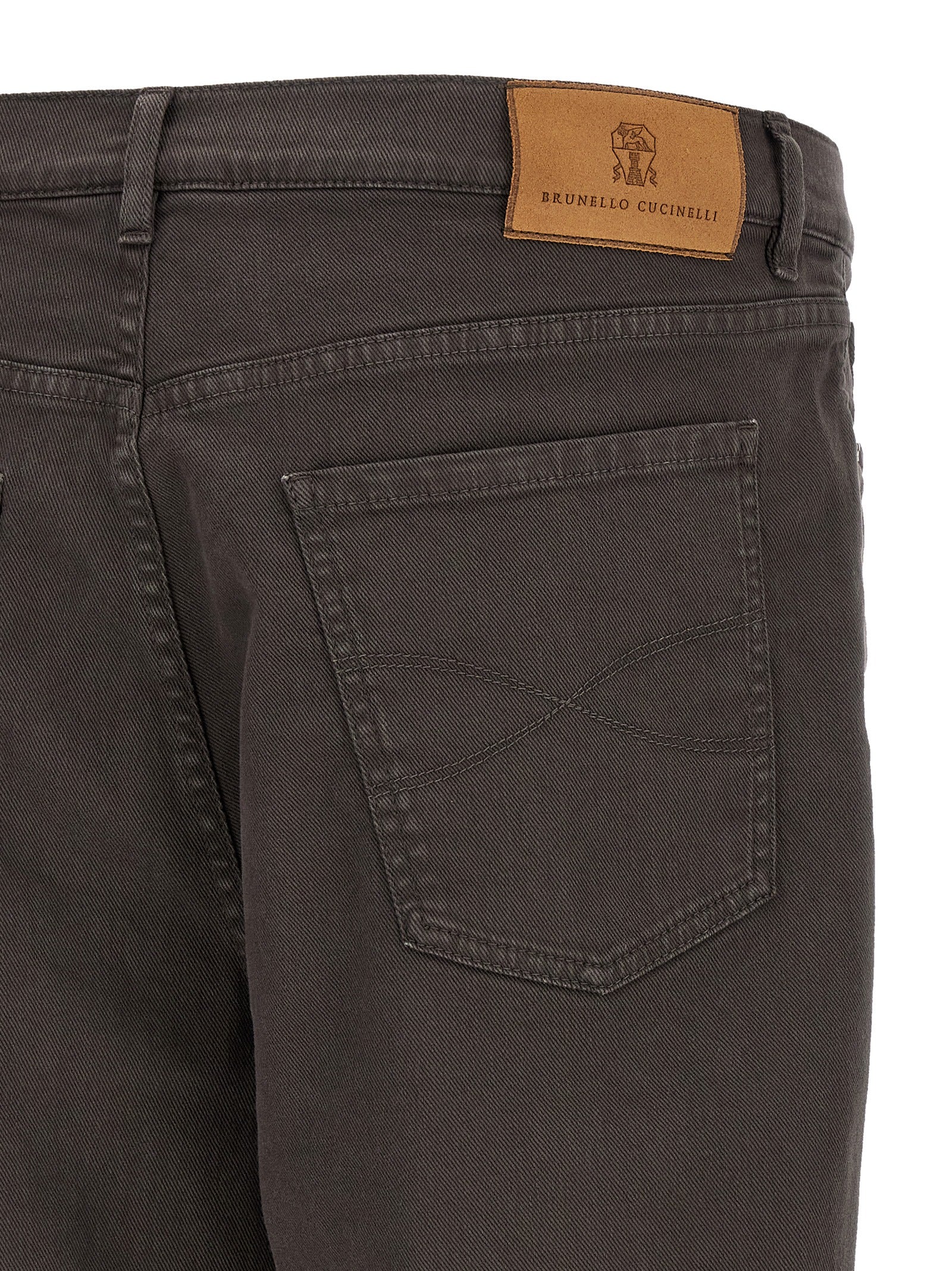 Brunello Cucinelli brown straight-leg cotton jeans