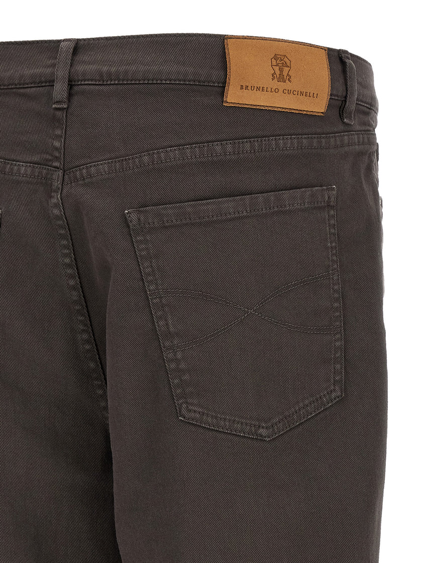 Brunello Cucinelli brown straight-leg cotton jeans