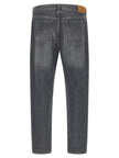 Brunello Cucinelli Graue Jeans aus Baumwolle im geraden Schnitt