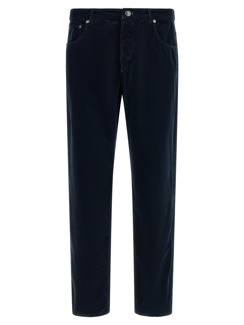 Brunello Cucinelli Blaue Baumwoll-Freizeithose