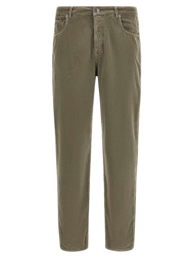 Brunello Cucinelli Two-Tone Cotton Casual Trousers