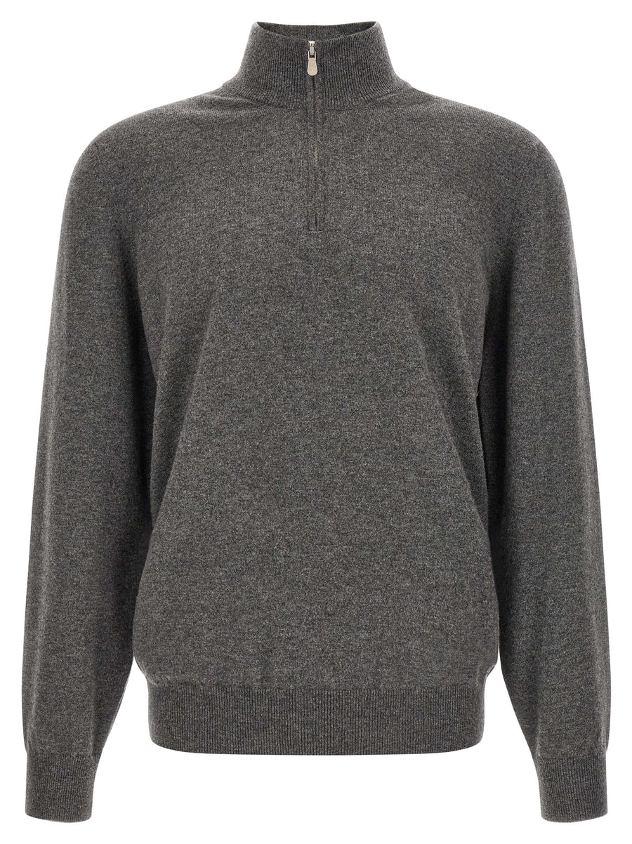 Brunello Cucinelli Grey Cashmere Cardigan