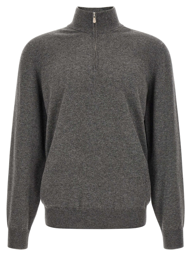 Brunello Cucinelli Grauer Kaschmir-Strickjacke