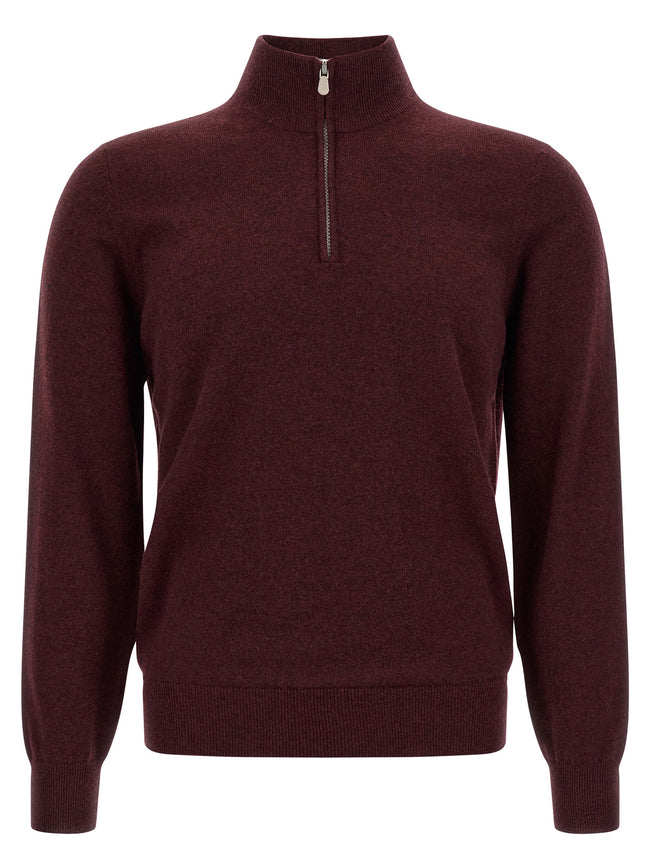 Brunello Cucinelli Kaschmir-Strickjacke in Bordeaux