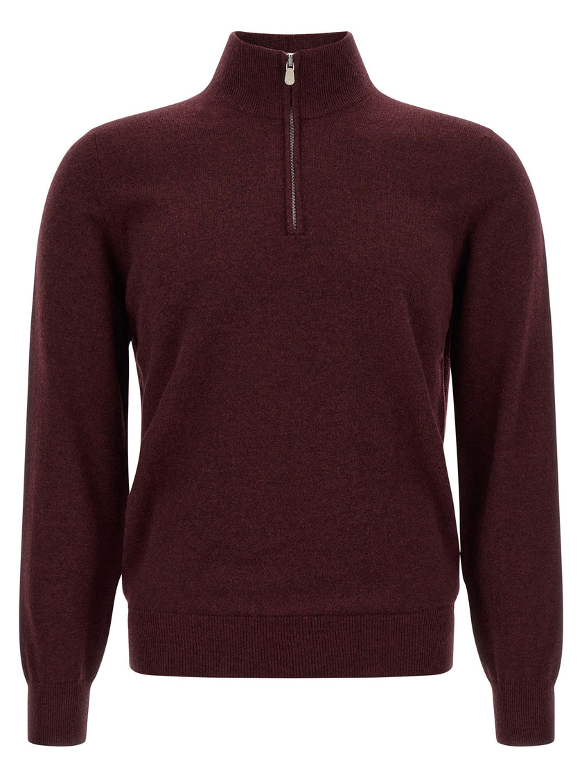 Brunello Cucinelli Kaschmir-Strickjacke in Bordeaux