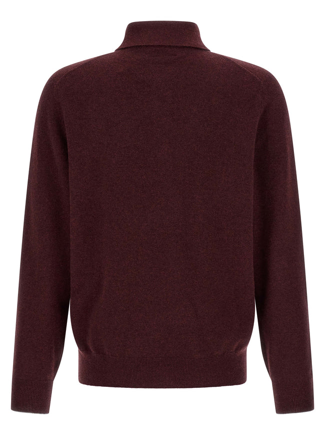 Brunello Cucinelli Bordeaux Kaschmir Poloshirt