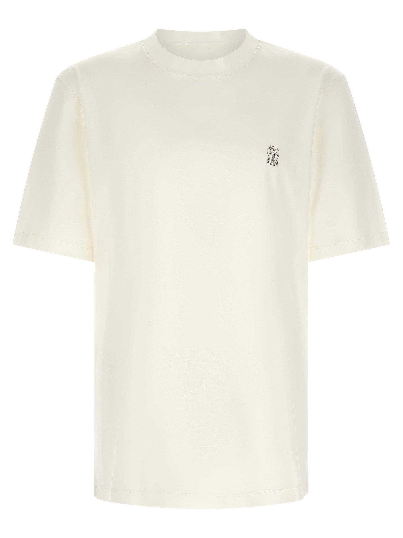 Brunello Cucinelli Weißes Baumwoll-T-Shirt