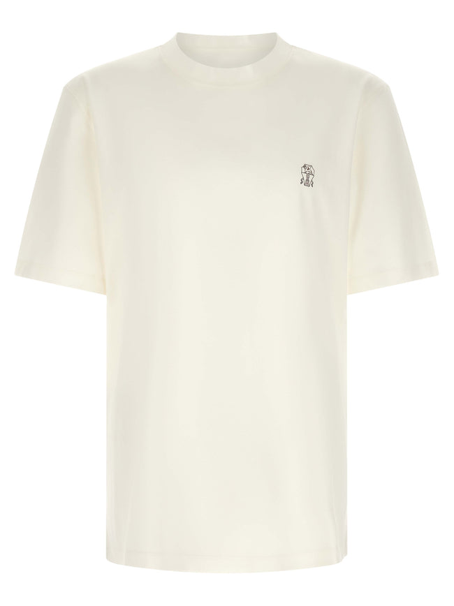 Brunello Cucinelli Weißes Baumwoll-T-Shirt