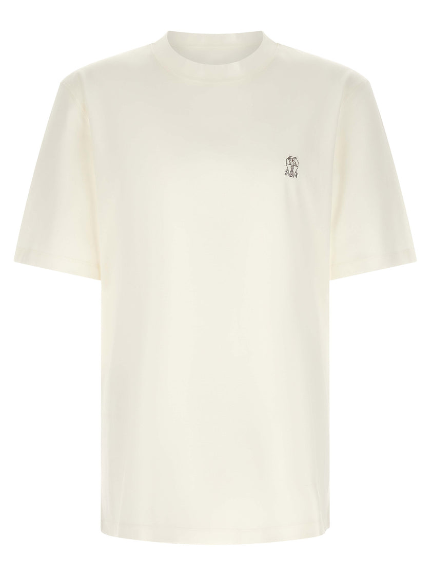 Brunello Cucinelli Weißes Baumwoll-T-Shirt