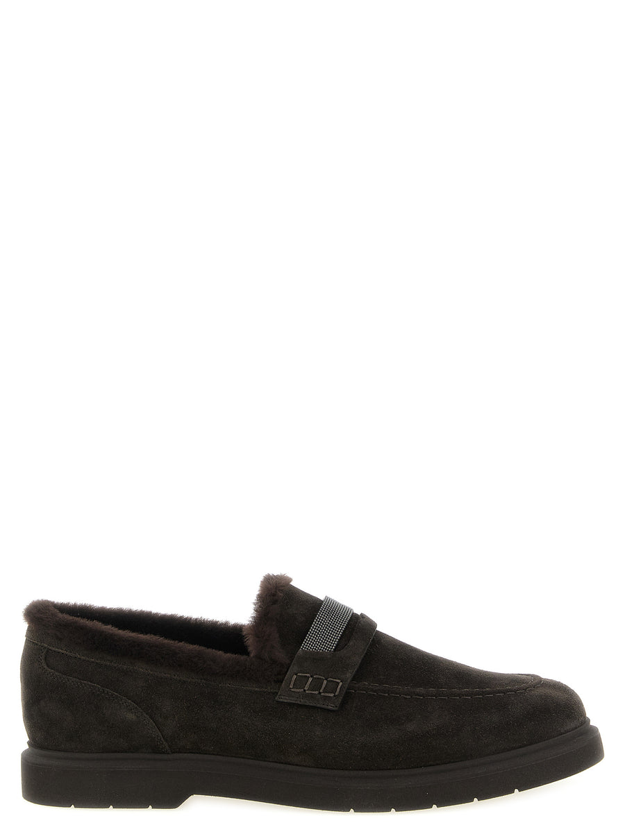 Brunello Cucinelli Brown Calfskin Slippers