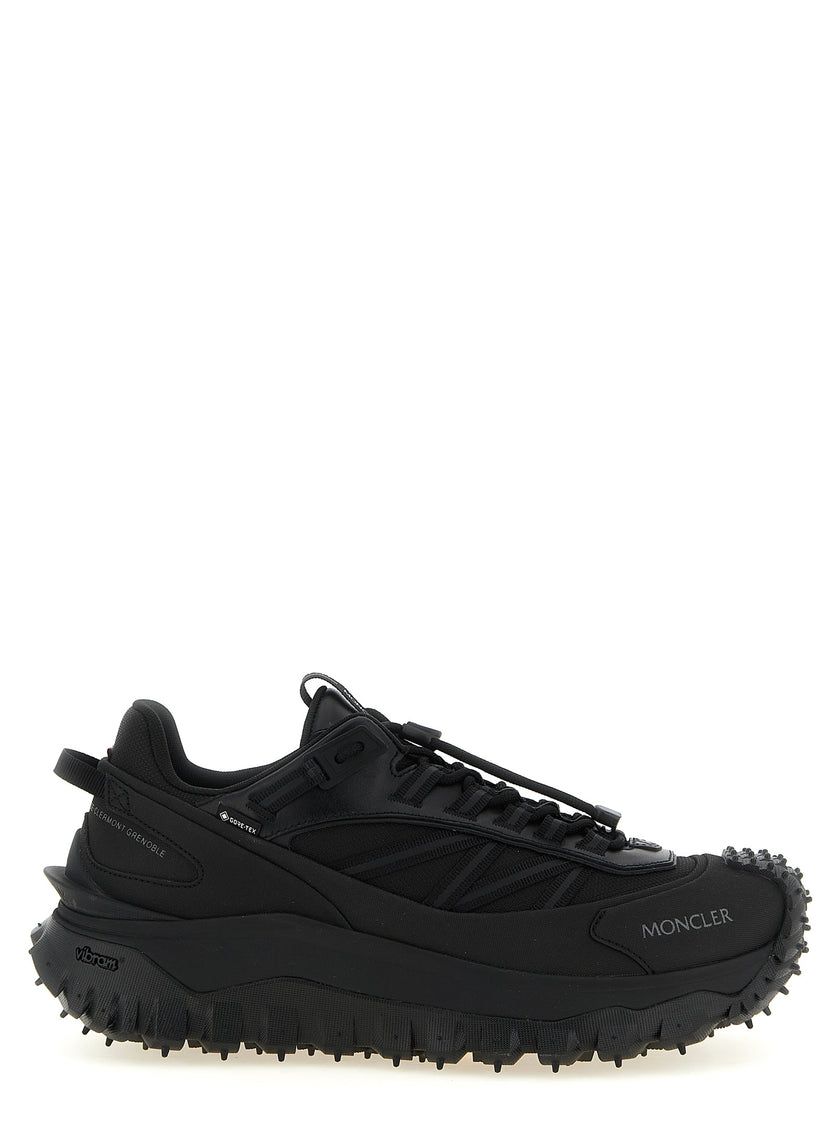Moncler Schwarze Leder-Sneaker im Athletic-Stil