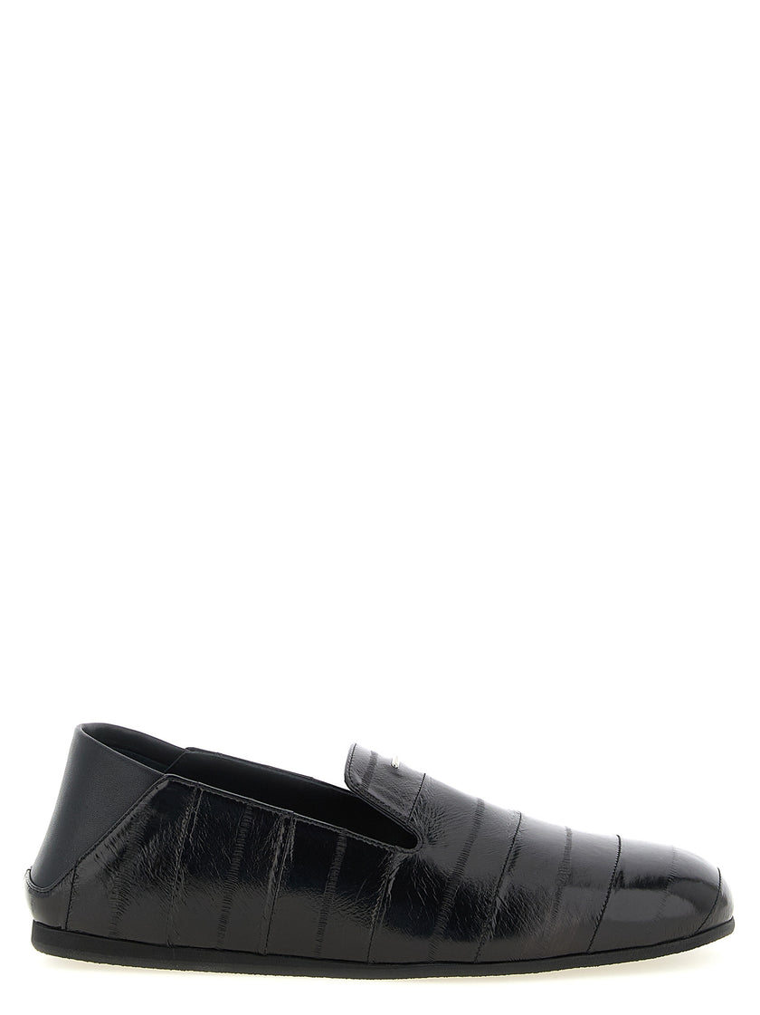 Giuseppe Zanotti Schwarze Leder Loafer zum Hineinschlüpfen