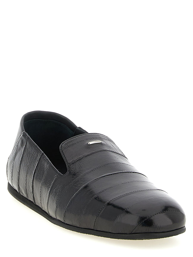 Giuseppe Zanotti schwarze Leder-Slipper