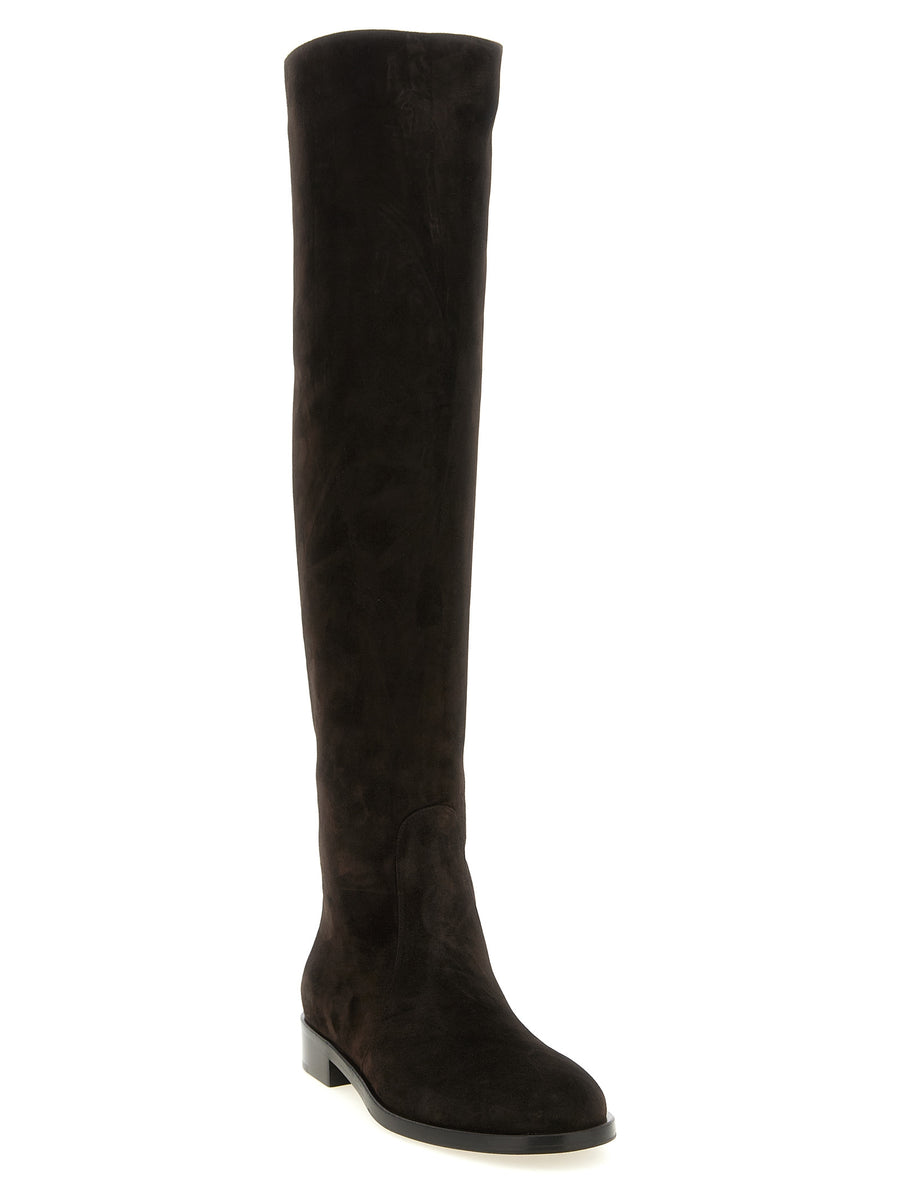 Gianvito Rossi Brown Suede Over-the-Knee Boots