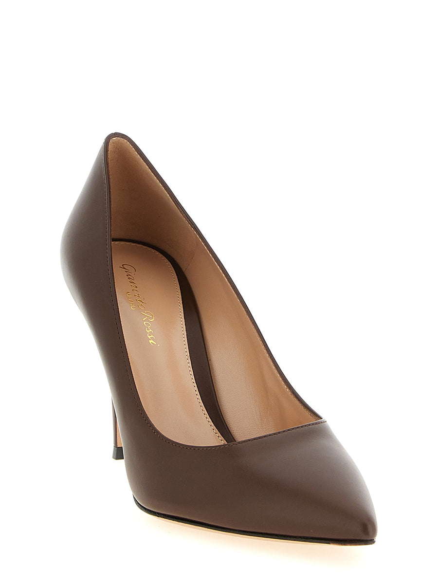 Gianvito Rossi Brown Calf Leather High-Heel Pumps