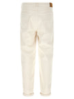 Brunello Cucinelli Weiße Baumwolljeans in Relaxed-Fit