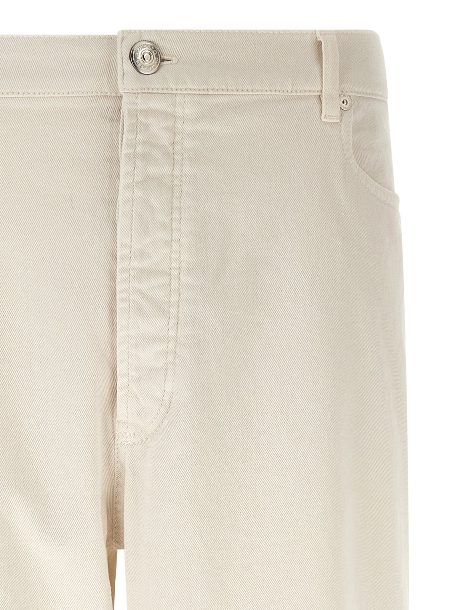 Brunello Cucinelli Weiße Baumwolljeans in Relaxed-Fit