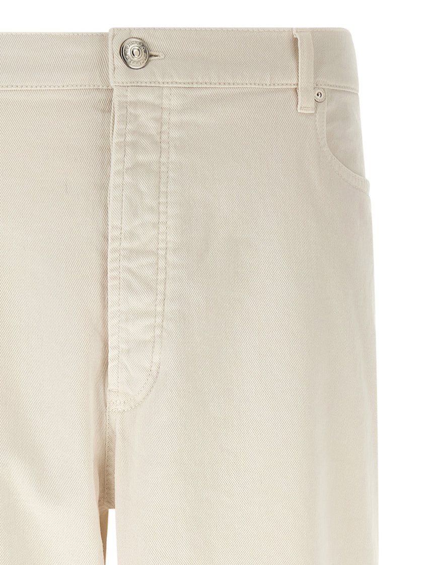 Brunello Cucinelli Weiße Baumwolljeans in Relaxed-Fit