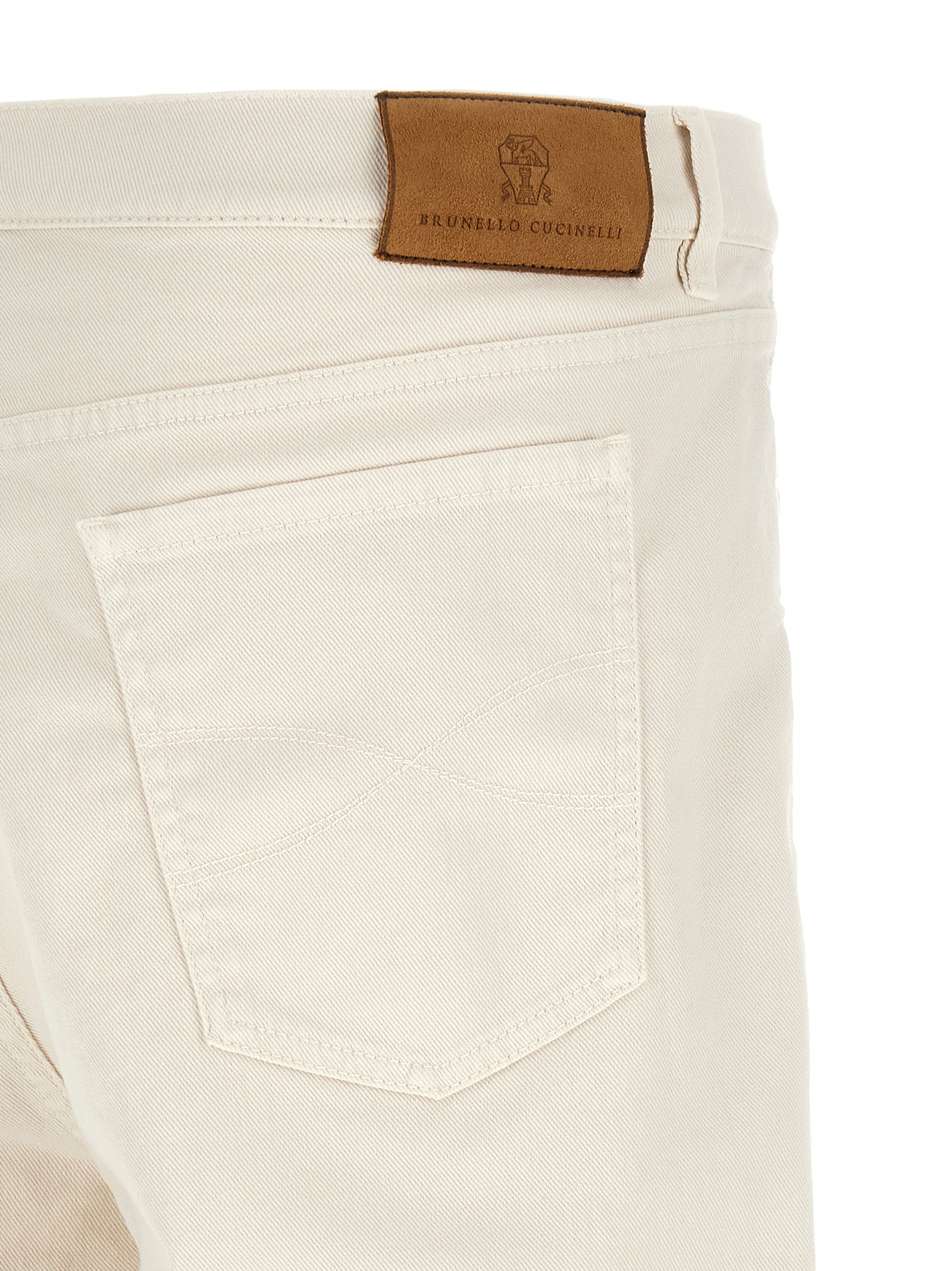 Brunello Cucinelli Weiße Baumwolljeans in Relaxed-Fit