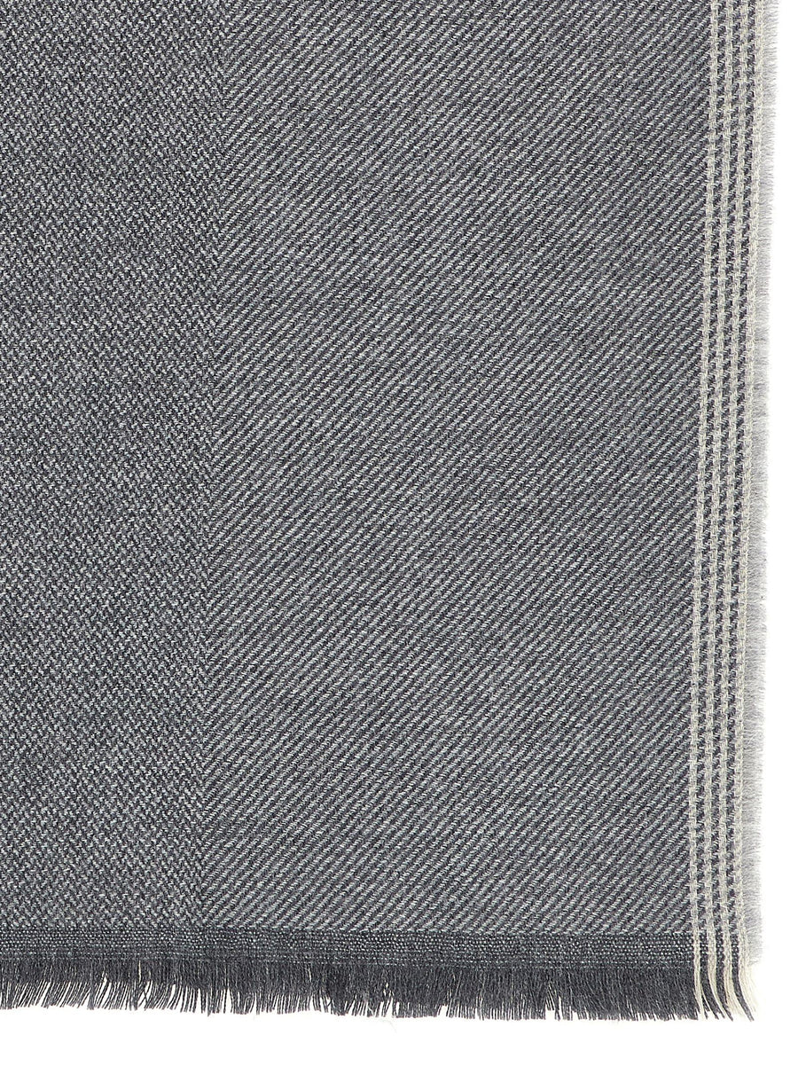 Brunello Cucinelli Grey Wool Scarf