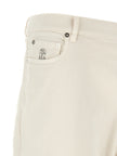 Brunello Cucinelli Weiße Baumwolljeans in Relaxed-Fit