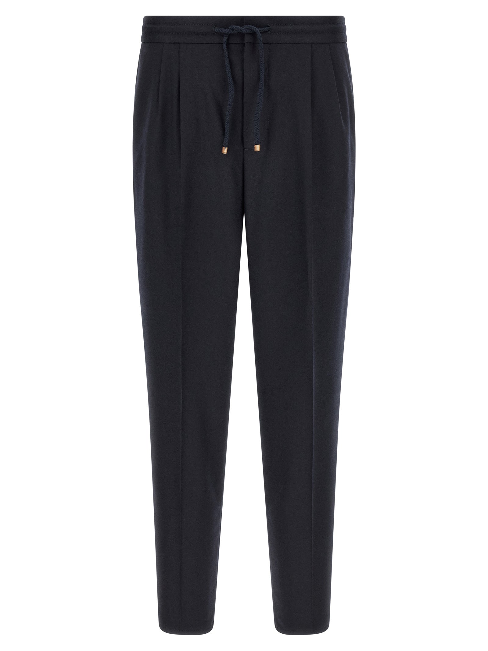 Brunello Cucinelli Dark Blue Pure Virgin Wool Trousers