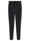 Brunello Cucinelli Dark Blue Pure Virgin Wool Trousers