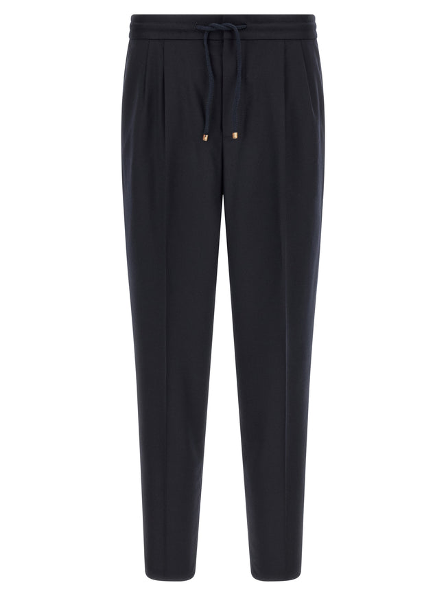 Brunello Cucinelli Blaue Hose aus reiner Schurwolle
