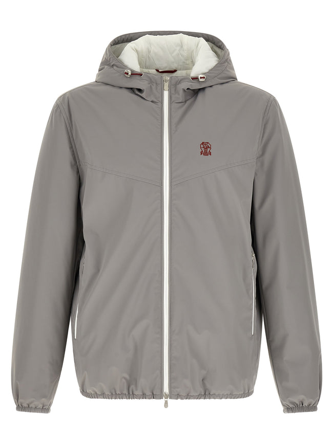 Brunello Cucinelli graue Jacke aus Polyamid