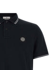 Stone Island Blaues Baumwoll-Polohemd