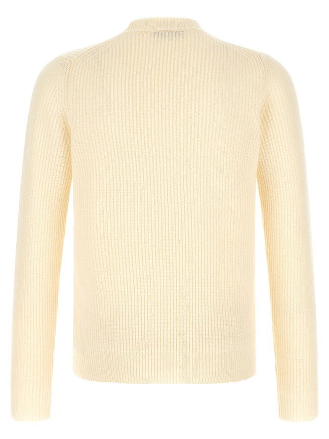 ZANONE Weiße Strickjacke aus reiner Schurwolle