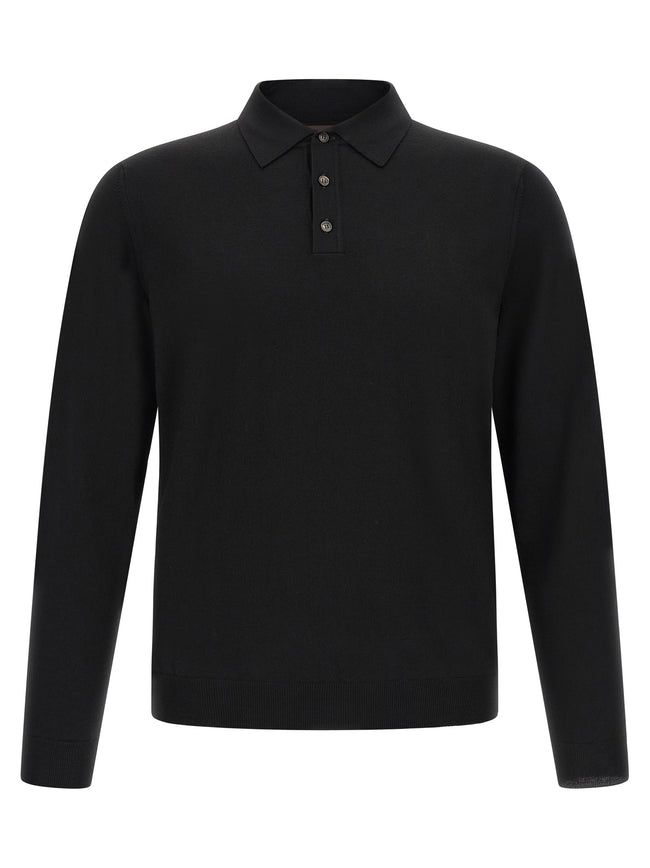 ZANONE Schwarzes Poloshirt aus reiner Schurwolle