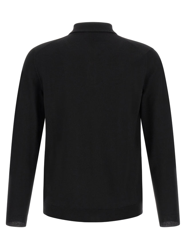 ZANONE Schwarzes Poloshirt aus reiner Schurwolle