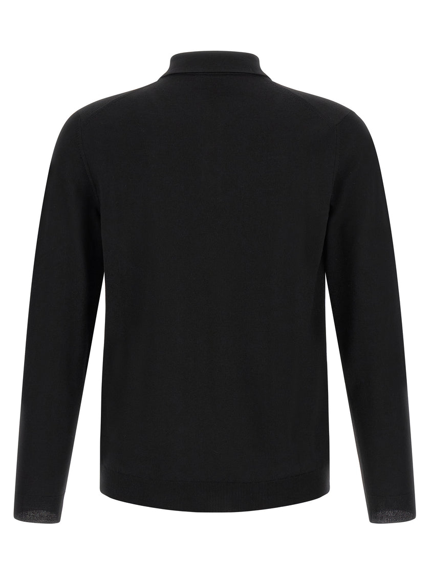 ZANONE Schwarzes Poloshirt aus reiner Schurwolle
