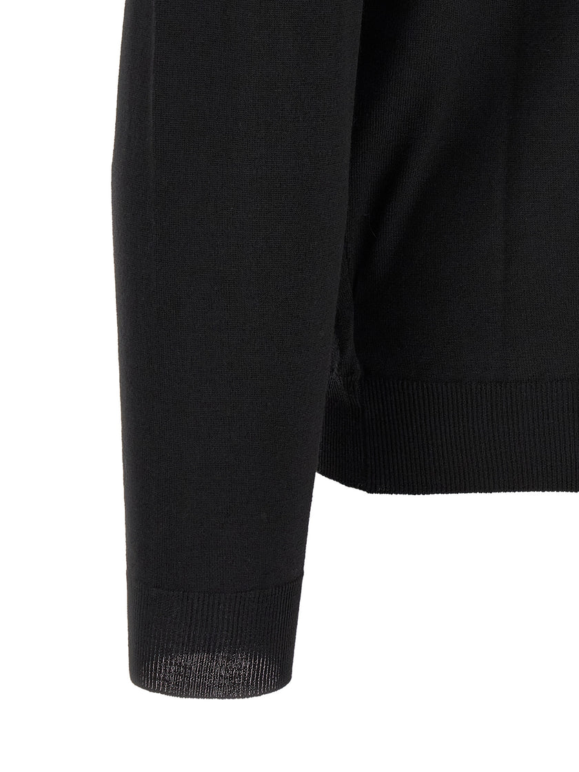 ZANONE Schwarzes Poloshirt aus reiner Schurwolle