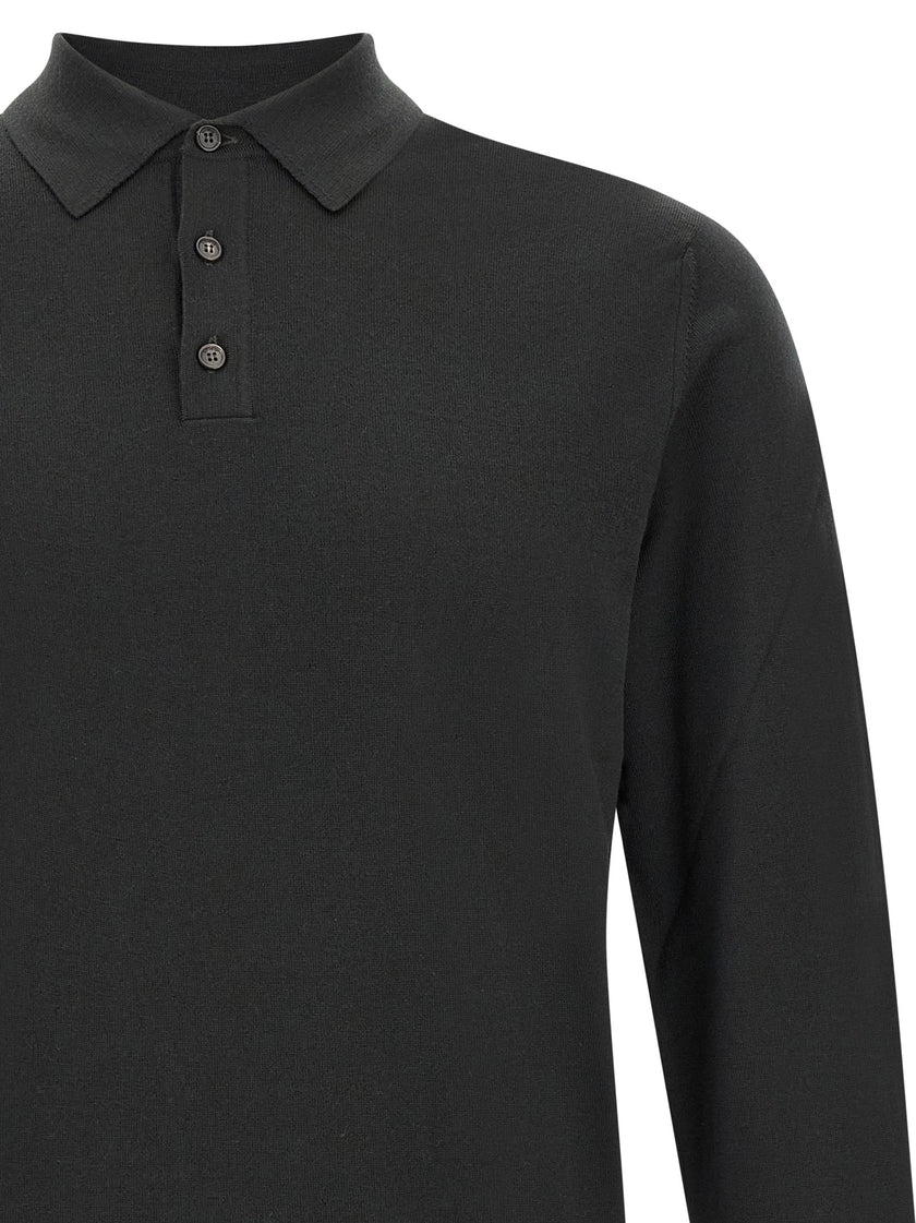 ZANONE Two-tone Polo Shirt in Pure Virgin Wool