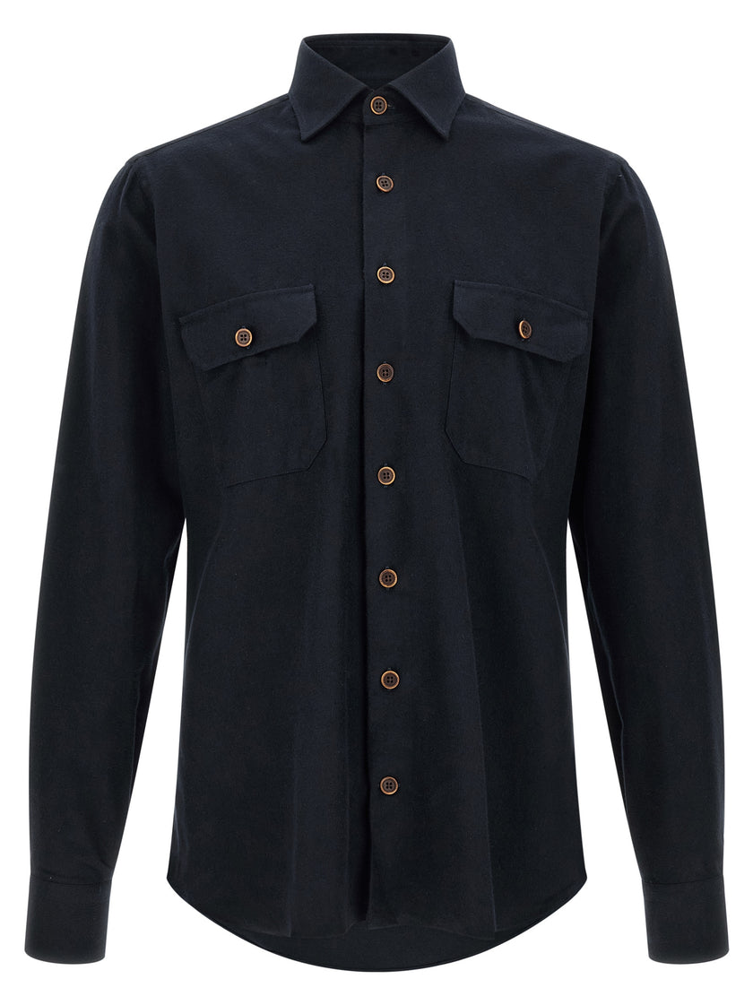 BORRIELLO Blue Cotton Blouse