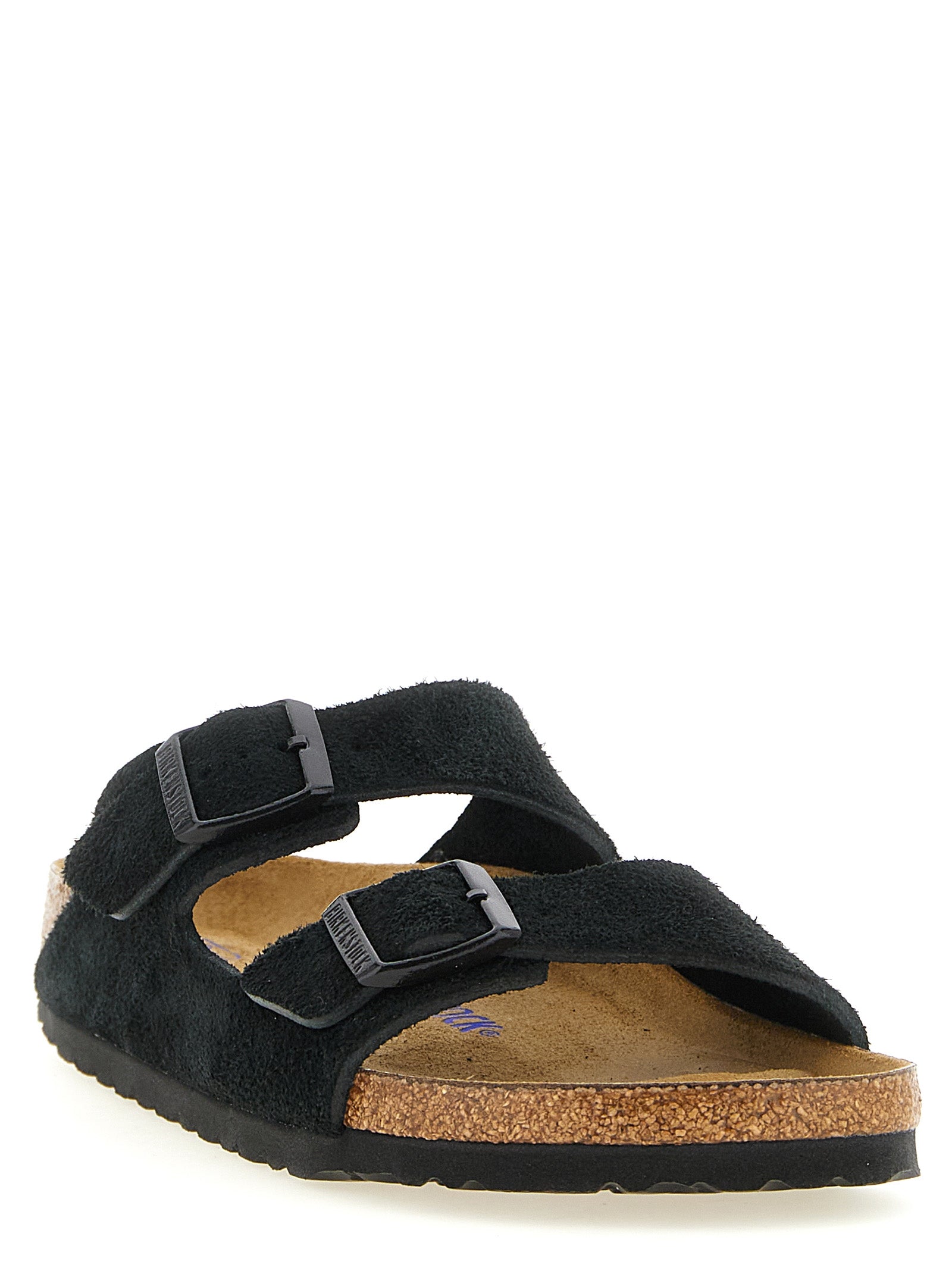 Birkenstock Slipper aus schwarzem Kalbsleder
