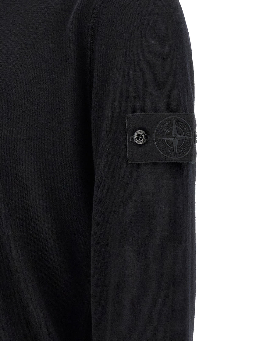 Stone Island Schwarzer Cardigan aus Schurwolle
