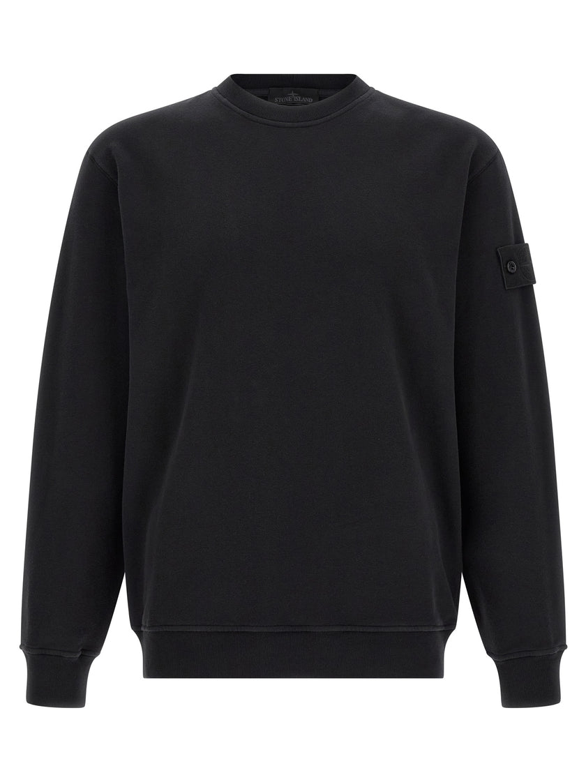 Stone Island Schwarzes Baumwoll-Sweatshirt