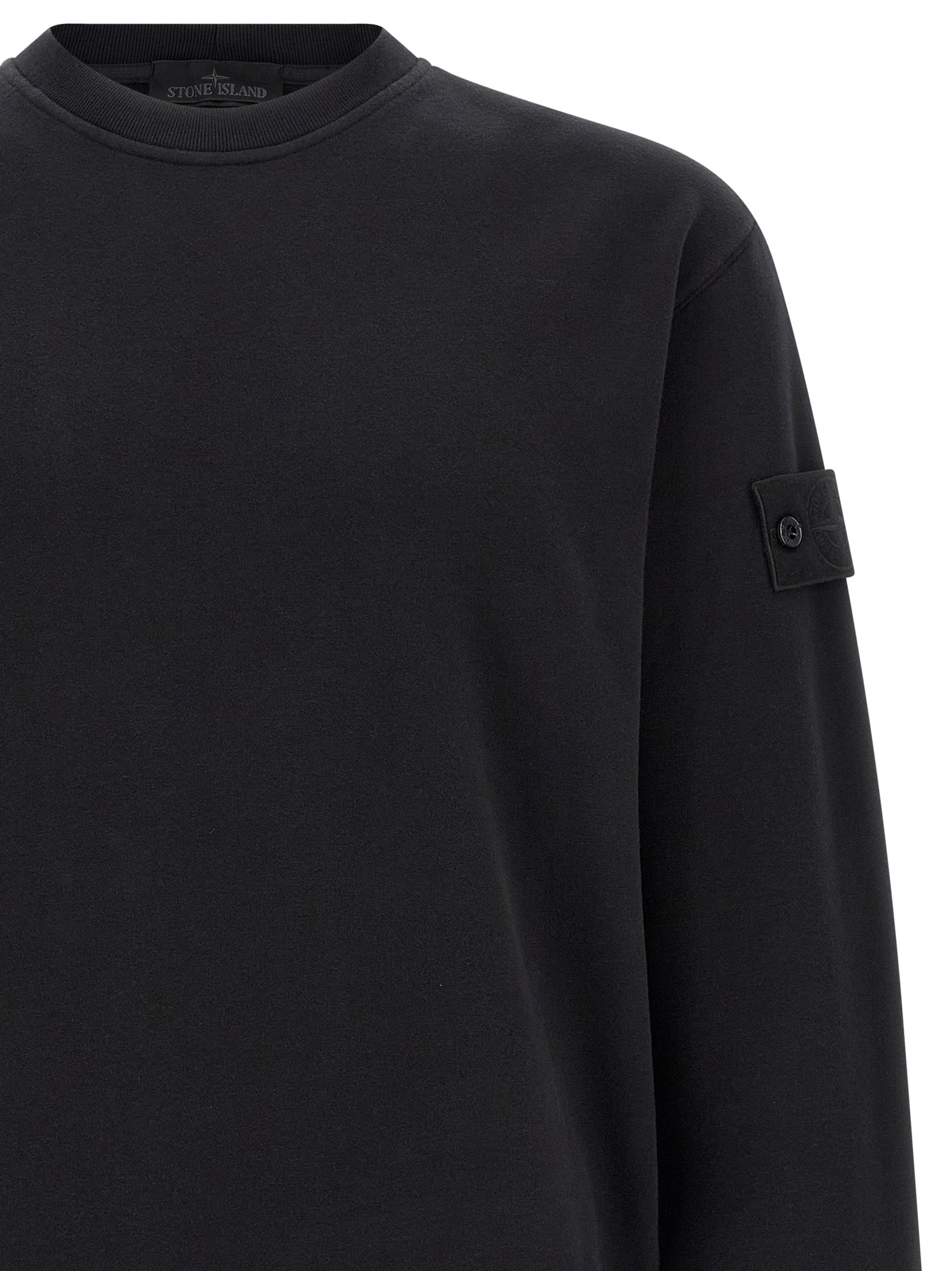 Stone Island Schwarzes Baumwoll-Sweatshirt