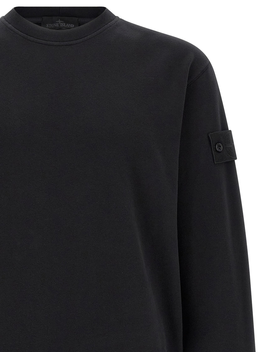 Stone Island Schwarzes Baumwoll-Sweatshirt