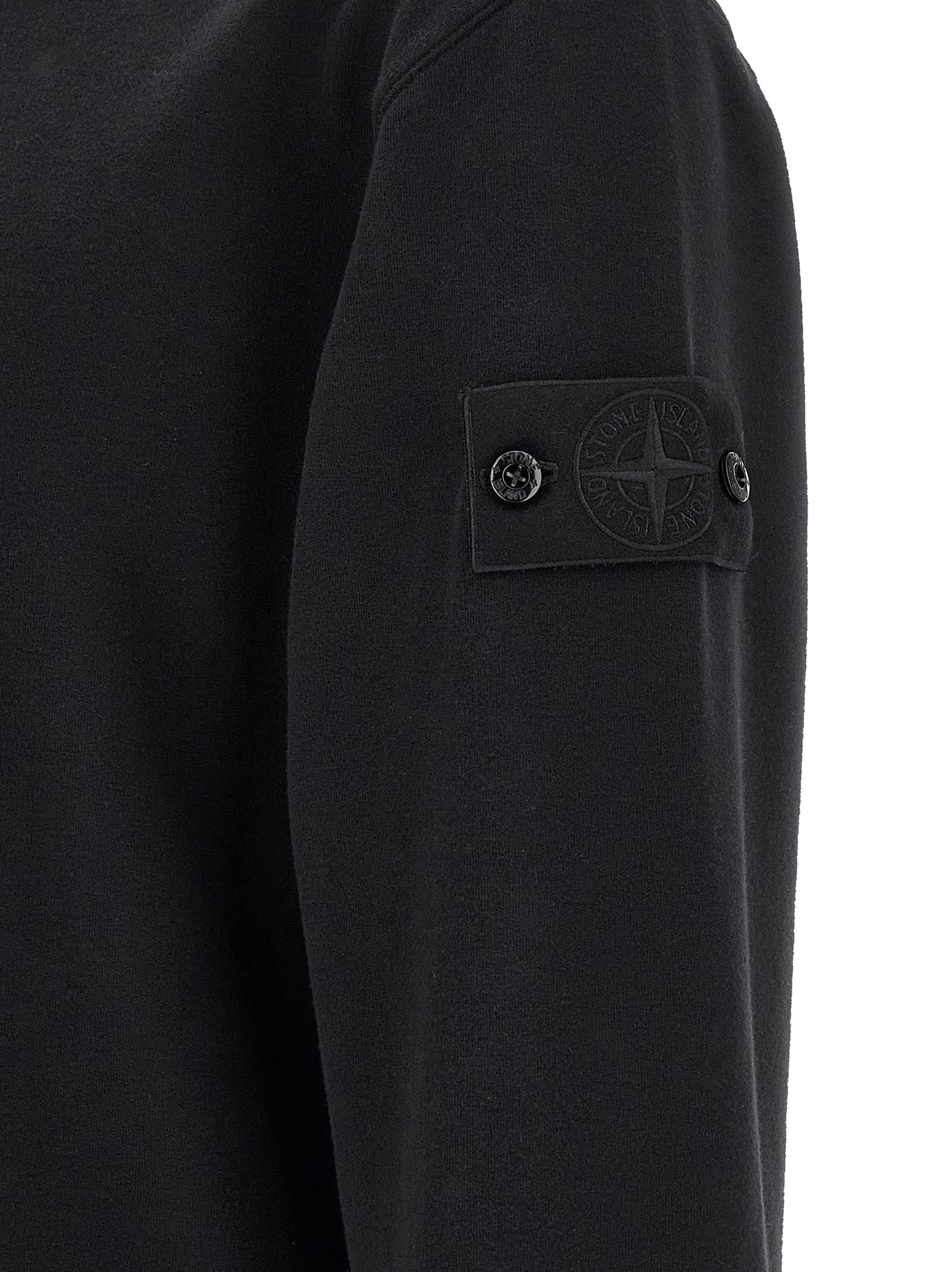 Stone Island Schwarzes Baumwoll-Sweatshirt