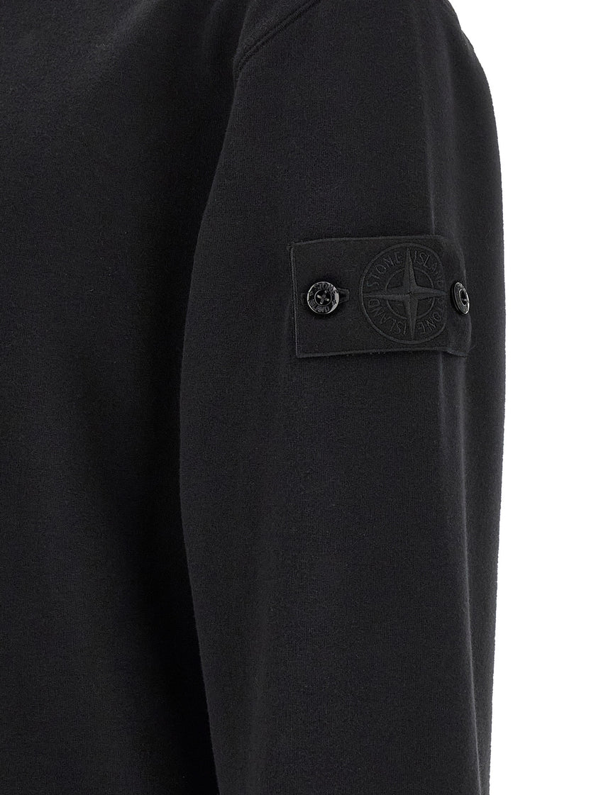 Stone Island Schwarzes Baumwoll-Sweatshirt