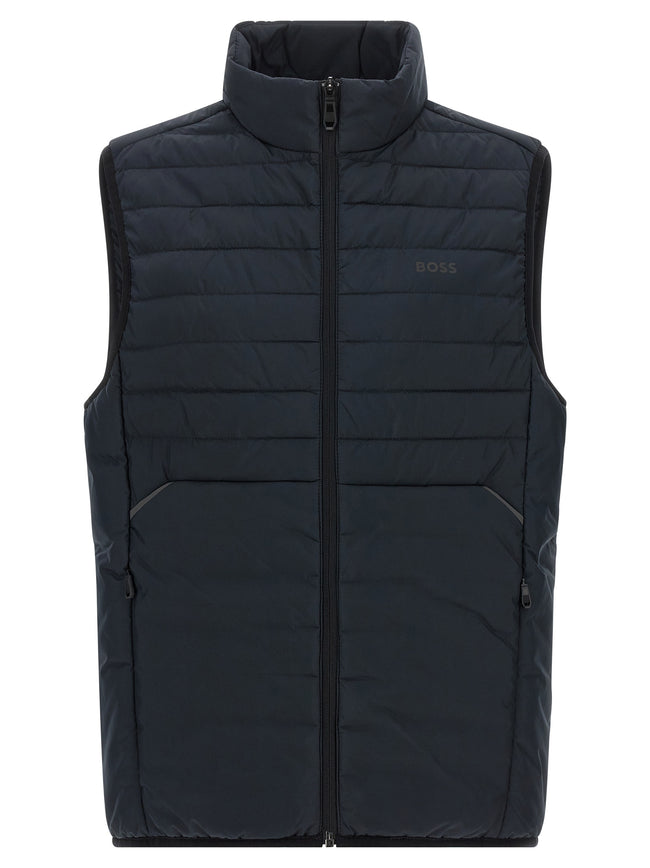 Hugo Boss Ärmellose blaue Jacke aus Polyester