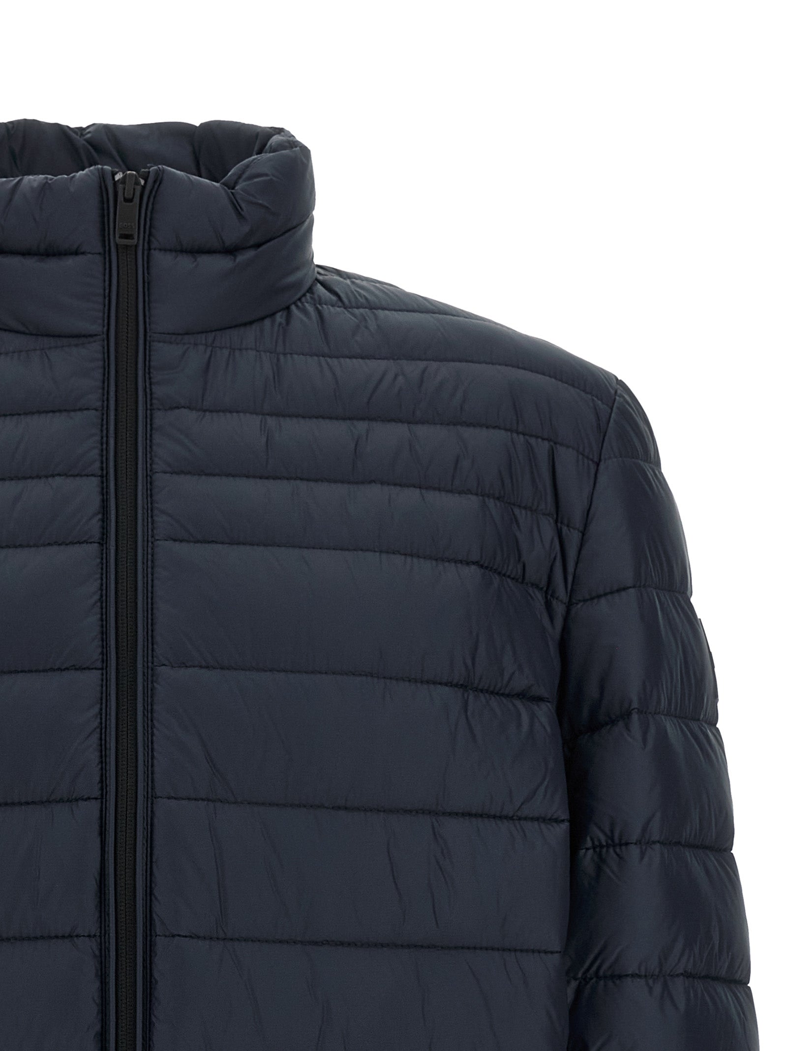 Hugo Boss Blaue Polyamid-Jacke in voller Länge
