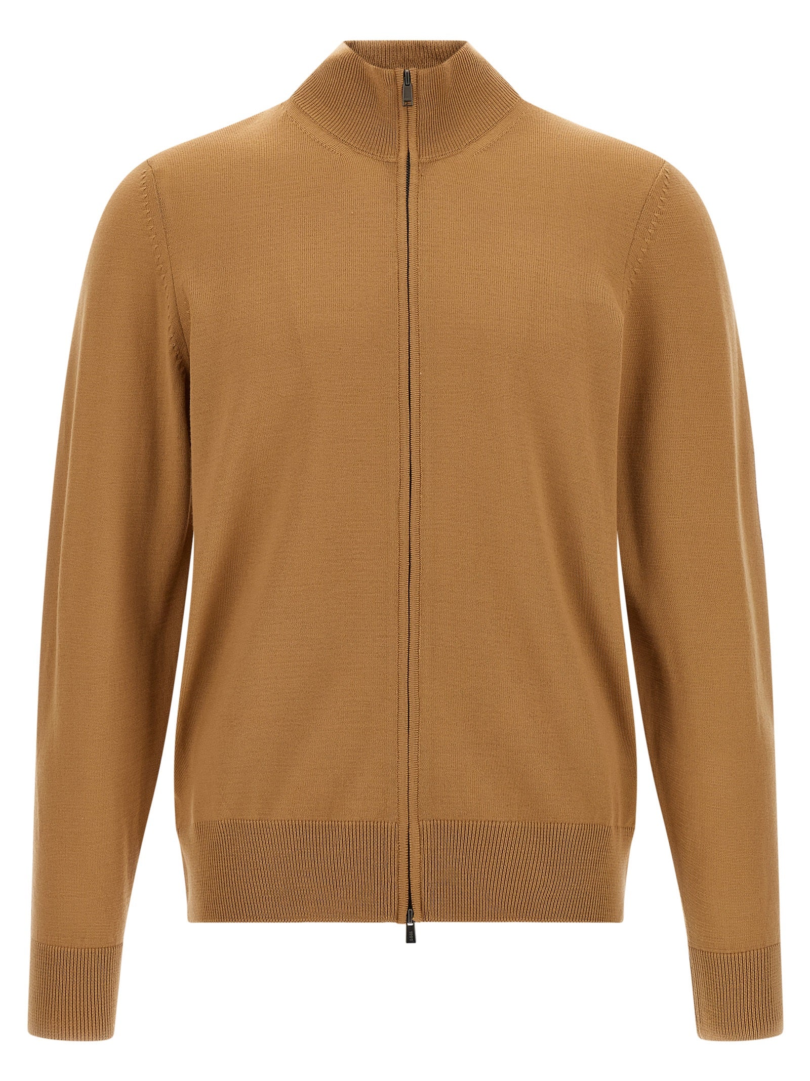 Hugo Boss Brown Cardigan Made of Pure Virgin Wool