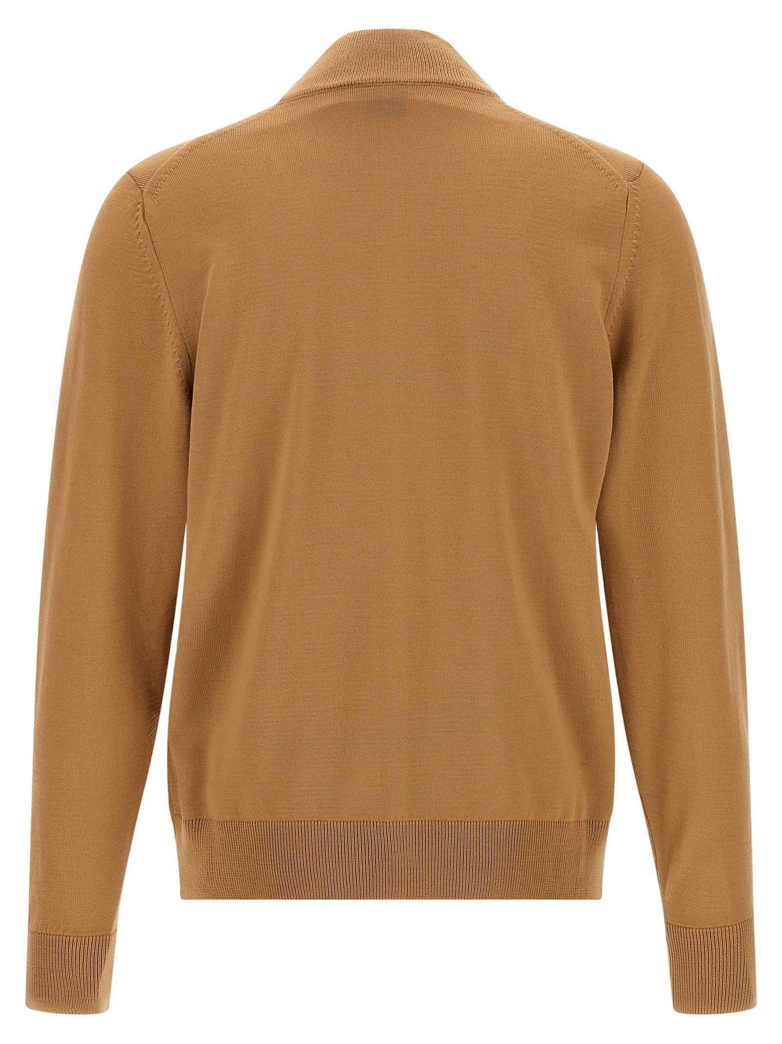 Hugo Boss Brown Cardigan Made of Pure Virgin Wool